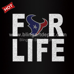 For Life Football Rhinestone Transfers For Life Football Rhinestone Transfers